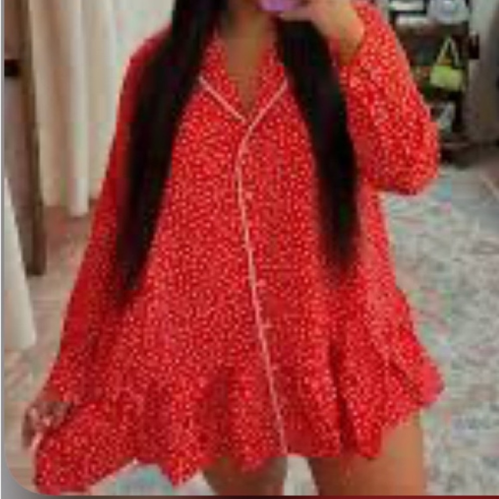 Davi & Dani Red valentines pajama blouse